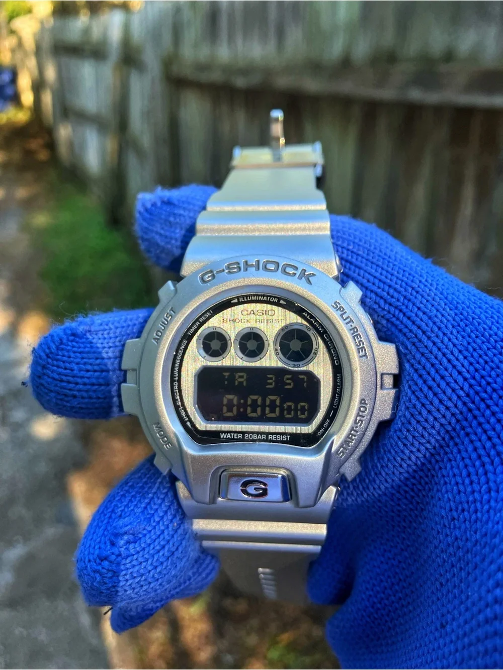 BUSSDOWN Moissanite Custom G Shock Silver Metallic Colorway
